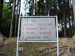 A sign by military lookout positions, Konek at Brdy
